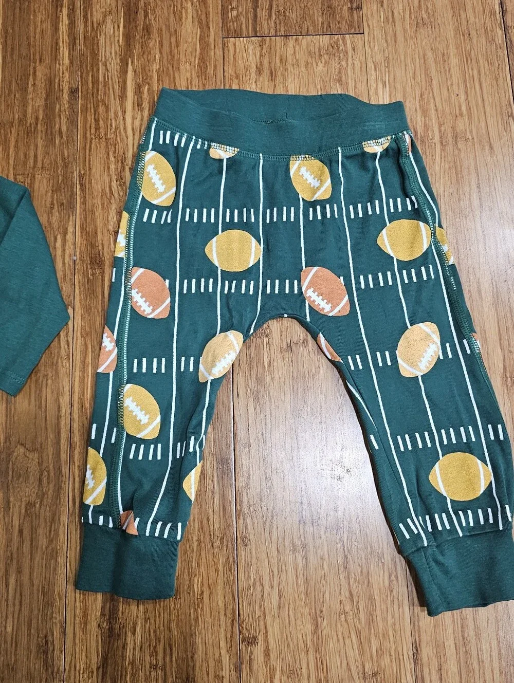 Organic Cotton Baby Football Bodysuit & Pants Set Green 18-24M Monica + Andy